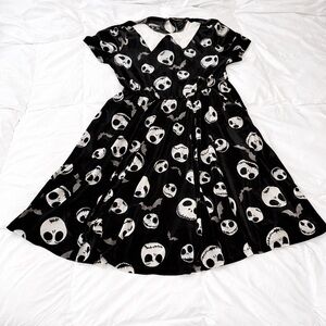Torrid Disney Nightmare Before Christmas Jack  Skellington Velvet Skater Dress
